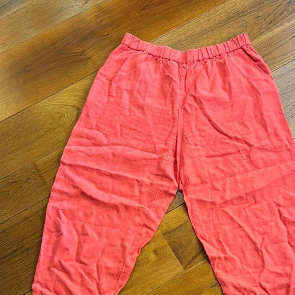 NWT Poetry Cropped Trousers Garment Dyed Linen OS - Picture 7 of 16